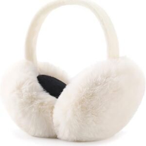 DDS STORE Muffs for Women - Winter Ear Warmers - Soft & Warm Cable Knit Furry Fleece Earmuffs - Ear Covers for Cold Weather Puffy Fluffy Earmuffs