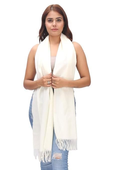 Women Girls Ladies Kashmiri Woolen Plain Muffler Scarves