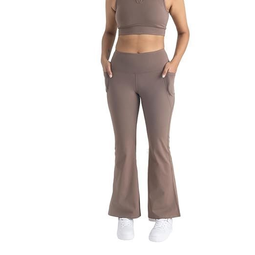 for Women | High Waisted Flared Pants | Athletic Flare Pants with Zero Transparency | Moisture Wicking Spandex Fabric | 4 Way Stretch | Flare Pants for Yoga, Workout