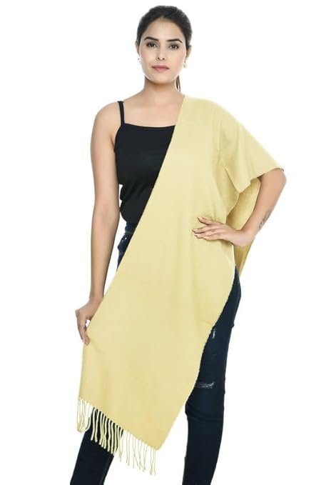 Women Girls Ladies Kashmiri Woolen Plain Muffler Scarves - Image 3