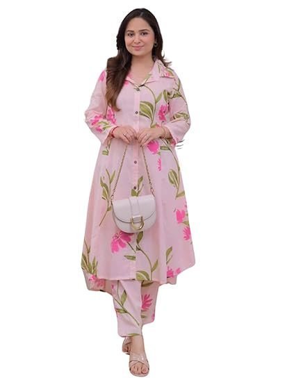 Embroidery Solid Anarkali Kurta and Pant Set with Dupatta - Image 2