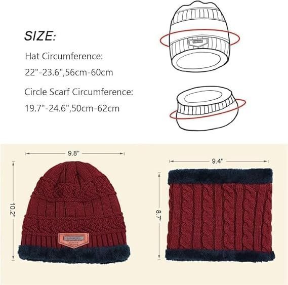 Mantra® Winter Sports Cap & Muffler for Men & Women| Beanie Cap| 1 Set| (Multicolor) - Image 4