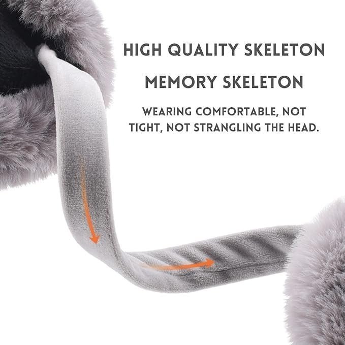 DDS STORE Muffs for Women - Winter Ear Warmers - Soft & Warm Cable Knit Furry Fleece Earmuffs - Ear Covers for Cold Weather Puffy Fluffy Earmuffs - Image 3