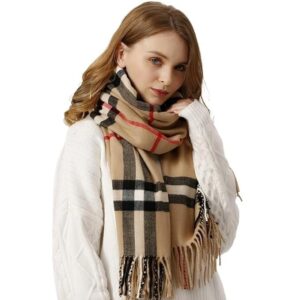 FashionIO-Winter warm Men & Women Casual Luxurious Premium Checkered Multi Check Pattern Winter Stoles Muffler Scarf Cum Scarves Woolen Men and Women Casual Soft And Warm