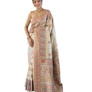 Pure Original kanchipuram Zari weaving silk Kalamkari Kanjivaram desinger Saree With Blouse piece for Wedding