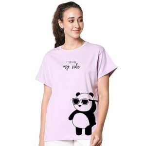 Graphic Printed 100% Cotton T-Shirt - Boyfriend Fit, Round Neck, Half Sleeve
