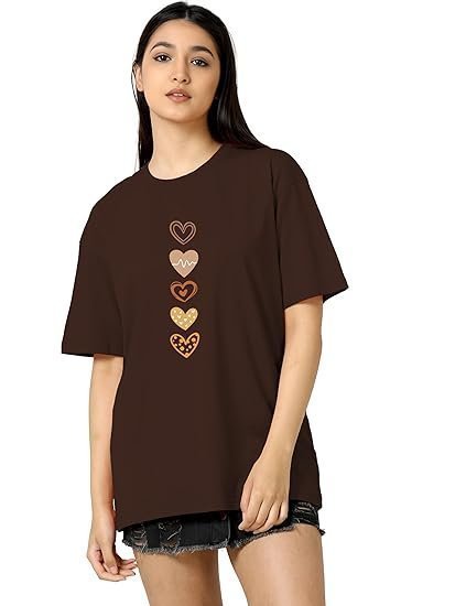 Casual Printed Round Neck, Oversized Longline Drop Shoulder Boho Style T-Shirt - Image 6