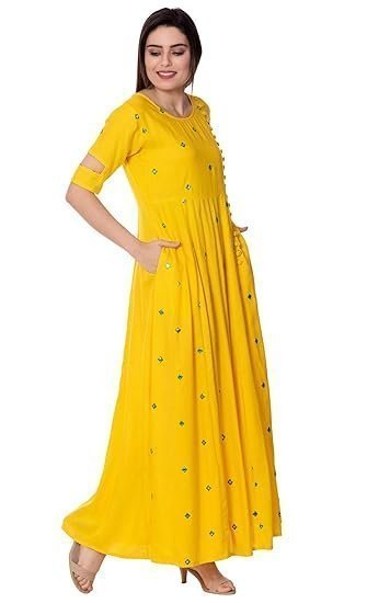 Rayon Regular Fit Anarkali Kurti - Image 3