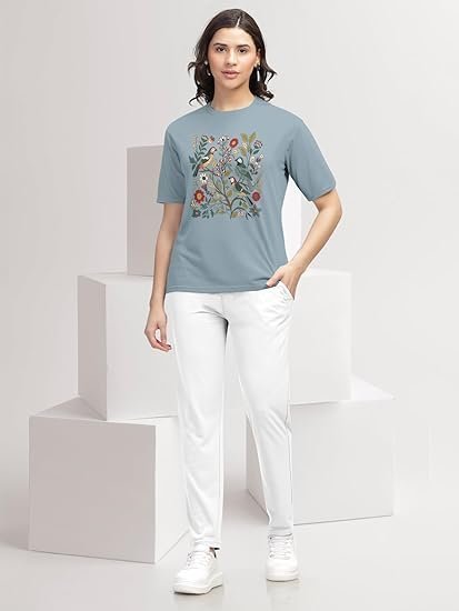 Printed Regular Fit Round Neck Casual Tshirt for Women - Image 6