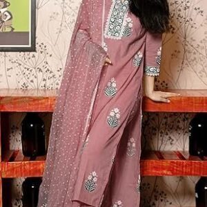 Rayon Viscose Printed Straight Kurta with Pant & Dupatta
