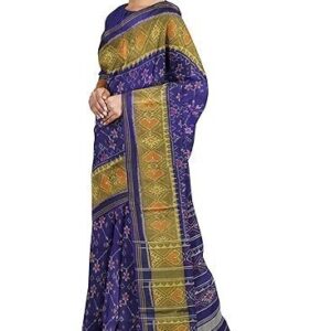 Blue Shaded Handloom Single Ikat Silk Patola Saree (GGCSIKS111)