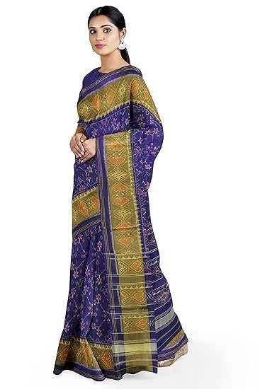 Blue Shaded Handloom Single Ikat Silk Patola Saree (GGCSIKS111)
