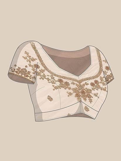 Net Embroidered|Stone Work| Saree - Image 4