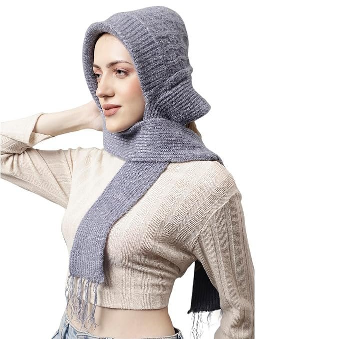 Villa Snow Proof Inside Fur Acro Wool Unisex Cap with Attached Neck Warmer Muffler Thick Fleece Lined Winter Cap for Men & Women (Free Size) - Image 5