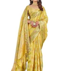 Banarasi Silk Jacquard Zari Work Saree With Unstitched Blouse Piece