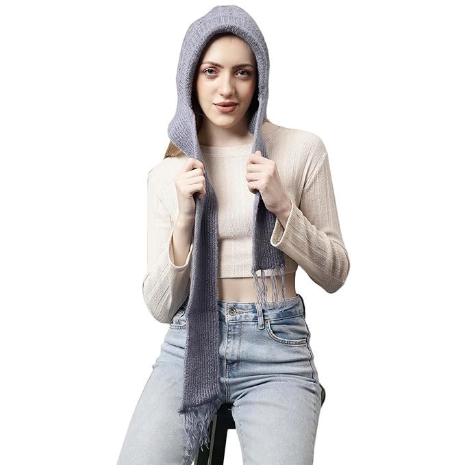 Villa Snow Proof Inside Fur Acro Wool Unisex Cap with Attached Neck Warmer Muffler Thick Fleece Lined Winter Cap for Men & Women (Free Size) - Image 4