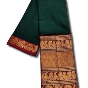 Handloom cotton Big border saree with Running blouse piece for womens