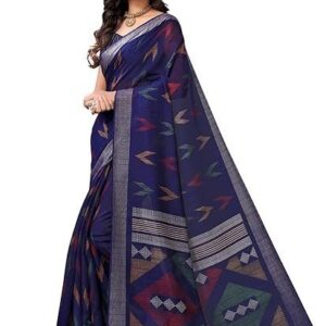 Tassel & Printed Cotton Saree with Blouse