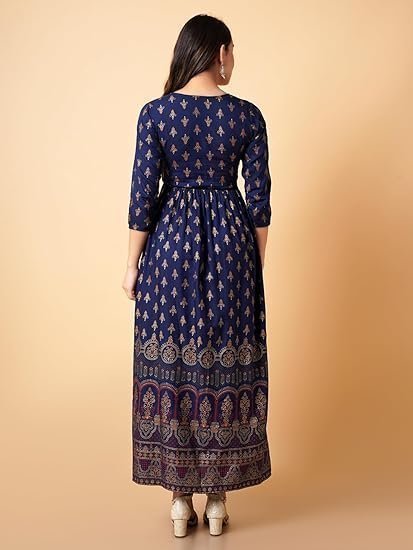 Regular Fit Mid Rise Midi Denim Skirt (DOSS23DEN09-12-522-38, Peacock Blue, 38) - Image 4