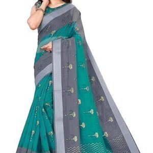 Woven Cotton Blend Saree With Blouse Piece