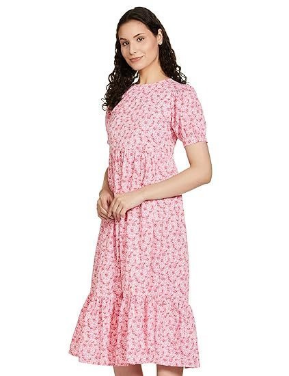 Associates Women Casual Regular Sleeves Crepe Solid Fit and Flare Dress - Pack of 1 - Image 4
