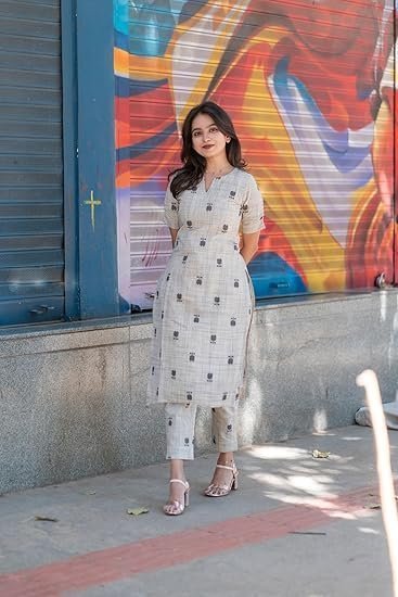 Rayon Viscose Straight Printed Kurta with Pant - Image 3