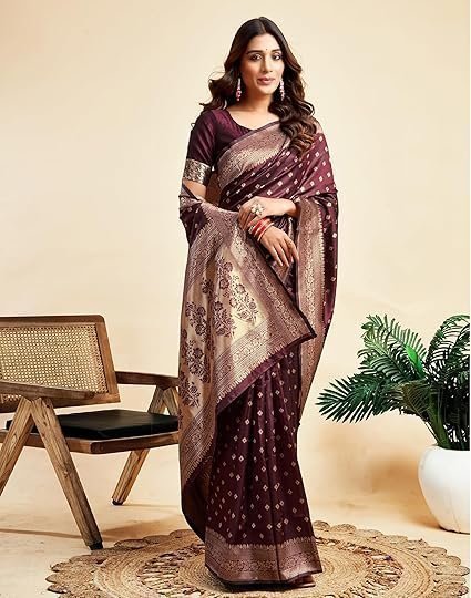 Banarasi Soft Silk Saree Pure Silk with Unstitched Blouse Piece - Image 4