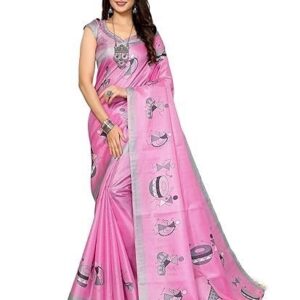 Woven Elegant Printed Art Silk Saree with Matching Blouse Material-Perfect for Festive Special Occasions, Exquisite Design and Vibrant Colors