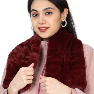 Faux Fur Scarf, Scarves, Muffler Shawls and Scarves/Shawl Fancy Faux Fur Scarf for Women/Winter Warm Soft Cozy Rectangle Furry Loophole Scarf Wrap for Women for Winters