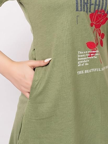 Plus Size Cotton Printed Long Night Suits Dresses Set for Women - Image 4