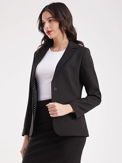 Single Breasted Blazer - Black - Image 4