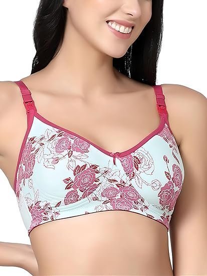Organic Cotton Bamboo Feeding Bra for Women Full Coverage I Encircled Nursing Bra for Women with Side Support and Wirefree Design I Non Padded Maternity Wear