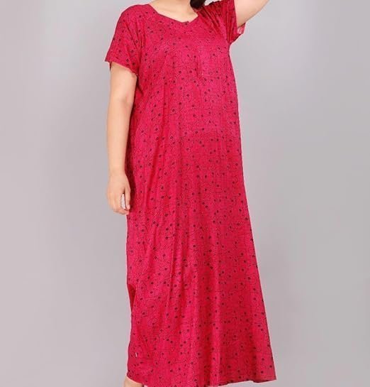 Nighty for Women Cotton Printed Maxi Gown Full Length Nighty, Night Dress Gown for Women - Image 2