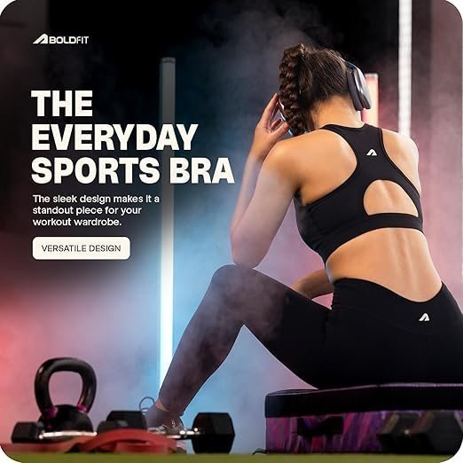 Sports Bra for Women,Padded Gym Bra for Woman with Cross Back & Moisture-Wicking Fabric,Medium Support Workout Bra for Yoga, Running & Training,Stretchable Poly-Spandex Activewear - Image 4