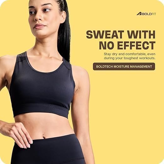Sports Bra for Women,Padded Gym Bra for Woman with Cross Back & Moisture-Wicking Fabric,Medium Support Workout Bra for Yoga, Running & Training,Stretchable Poly-Spandex Activewear - Image 3
