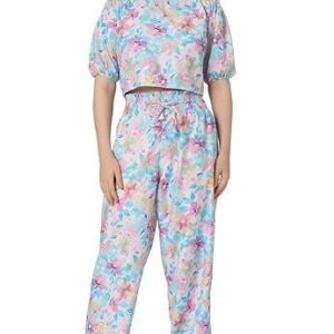 Night Suit Set for Women Cotton, Night Dress, Lounge Wear,Printed Cotton,Top and Capri Set for Women,Women Nightwear