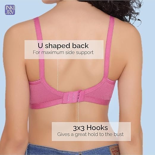 Full Coverage Bra Set for Women | Non-Wired, Non-Padded Everyday Bra for Girls | Made with Soft Cotton Blend Fabric, Comfortable Regular Wear Bra ? Rio Combo of 3 - Image 4