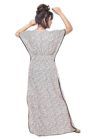 Women's Silk Geometric Print Maxi Nightgown - Image 3