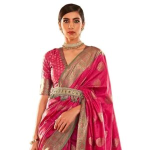 Womens Cotton Patola SILK Designer Saree with Unstitched Blouse With Boluse Piece