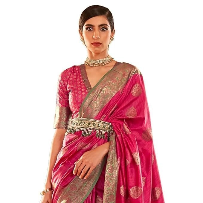 Womens Cotton Patola SILK Designer Saree with Unstitched Blouse With Boluse Piece