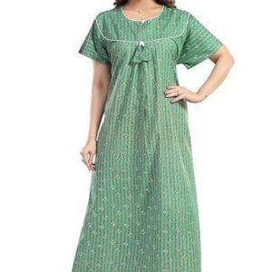 Women's Printed Polycotton Nightdress, Maxi Nighty Pack of 1