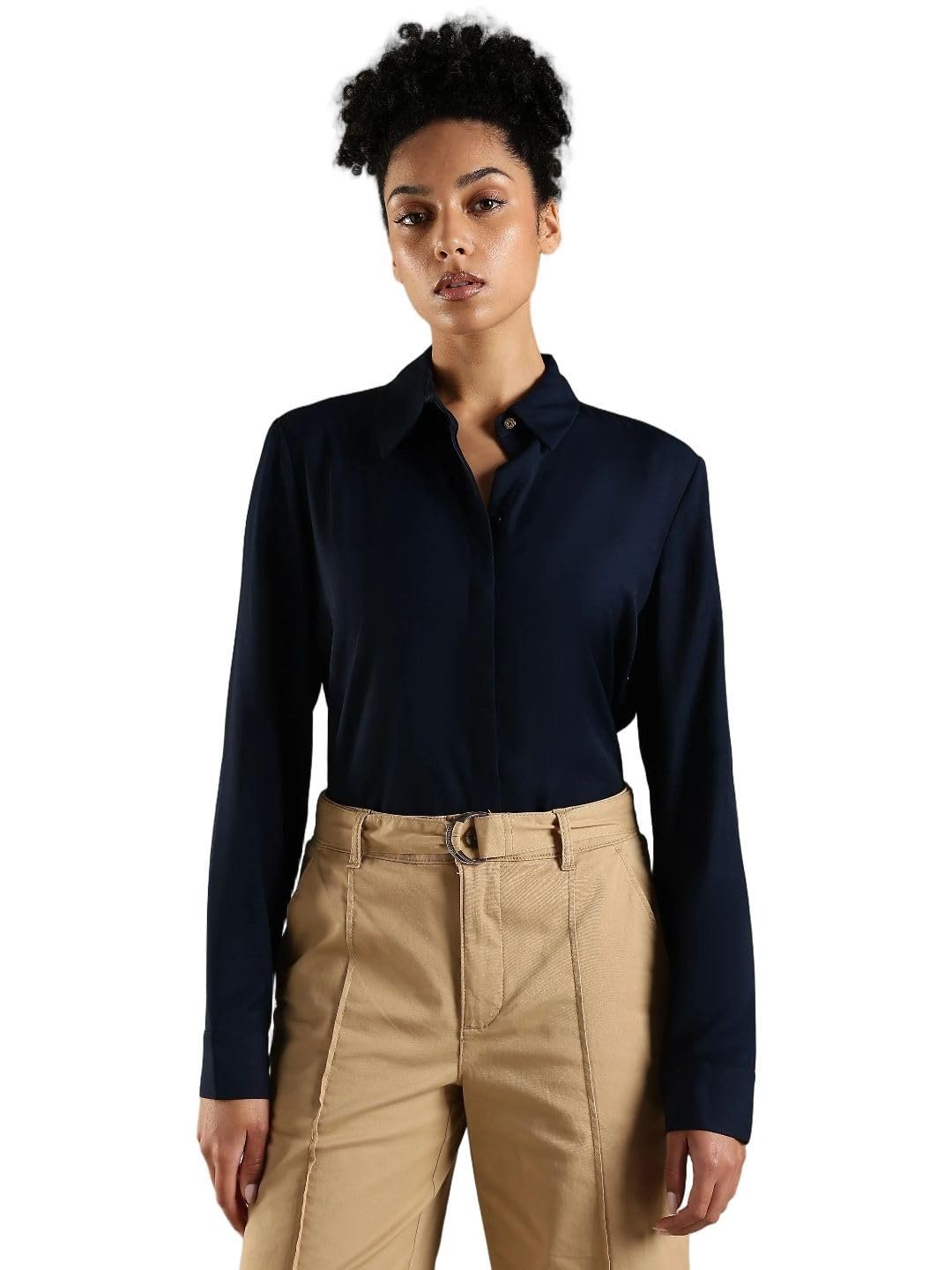 Solid Relaxed Fit Viscose Shirt