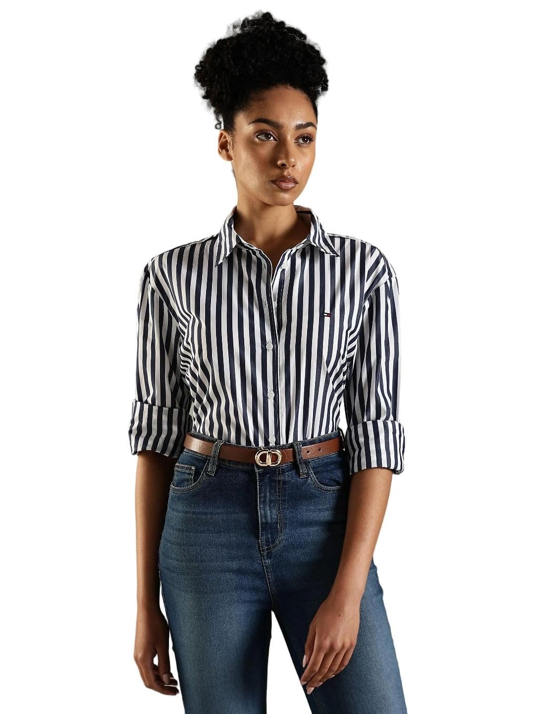 Women's Striped Regular Fit Cotton Shirt