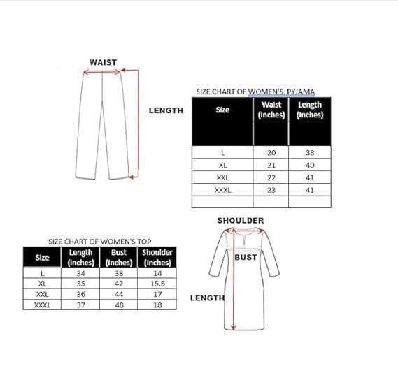 Women's Cotton Printed Regular Fit & Embroided Long Length Night Suit Set - Image 2