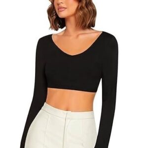Women's V-Neck Full Sleeve Crop Top, 17 "inches (Baati-11-P)