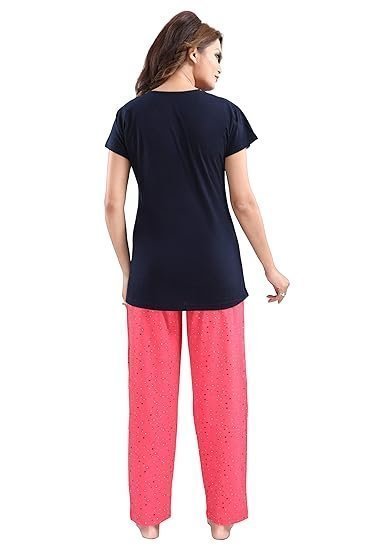 Cotton Night Suit for Women Girls | Women's Printed Polyster Night Suit Set Pyjama Set Loungewear - Image 3