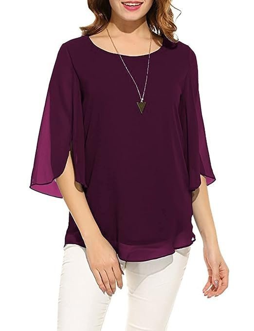 Women's and Girls Georgette Top Maroon