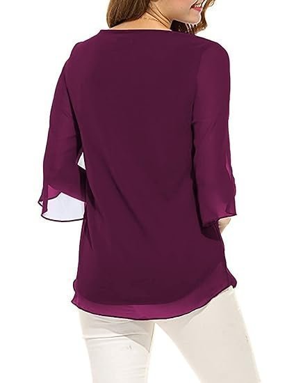 Women's and Girls Georgette Top Maroon - Image 4